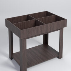 Корзина для распродаж из ДСП на 4 ячейки, Дуб Венге