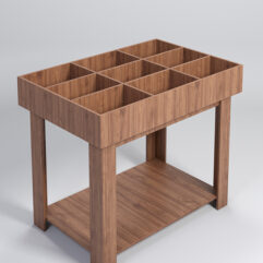 Корзина для распродаж из ДСП на 9 ячеек, Орех