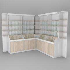 Комплект стеллажей КО №6, Белый и Дуб Сонома