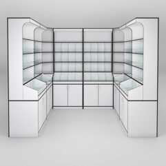 Комплект стеллажей КО №7, Белый, кромка черная