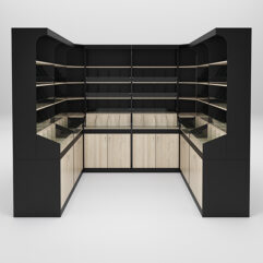 Комплект стеллажей КО №7, Черный с Дубом Сонома