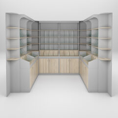 Комплект стеллажей КО №8, Серый и Дуб Сонома