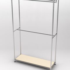 Торговая система ХРОМ без ДСП 1200мм с поручнями №1, Крем Вайс