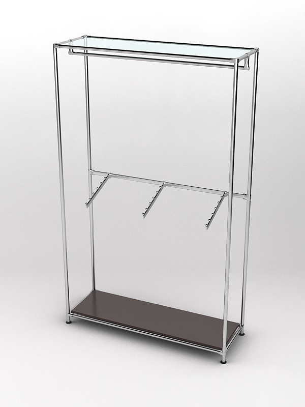 Торговая система ХРОМ без ДСП 1200мм с поручнями №2, Дуб Венге