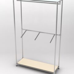 Торговая система ХРОМ без ДСП 1200мм с поручнями №2, Крем Вайс