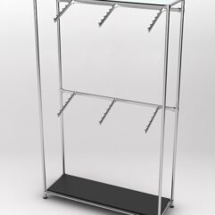 Торговая система ХРОМ без ДСП 1200мм с поручнями №3, Черный