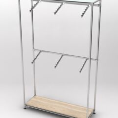 Торговая система ХРОМ без ДСП 1200мм с поручнями №3, Дуб Сонома