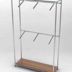 Торговая система ХРОМ без ДСП 1200мм с поручнями №3, Орех