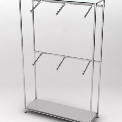 Торговая система ХРОМ без ДСП 1200мм с поручнями №3, Серый