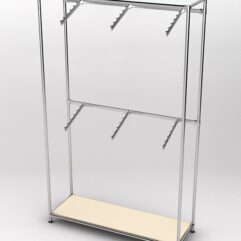 Торговая система ХРОМ без ДСП 1200мм с поручнями №3, Крем Вайс