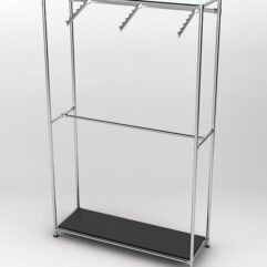 Торговая система ХРОМ без ДСП 1200мм с поручнями №4, Черный