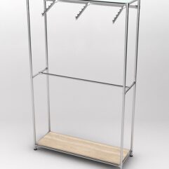 Торговая система ХРОМ без ДСП 1200мм с поручнями №4, Дуб Сонома