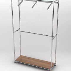 Торговая система ХРОМ без ДСП 1200мм с поручнями №4, Орех