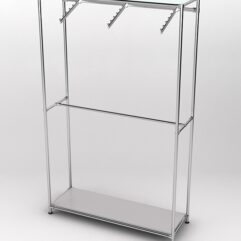 Торговая система ХРОМ без ДСП 1200мм с поручнями №4, Серый