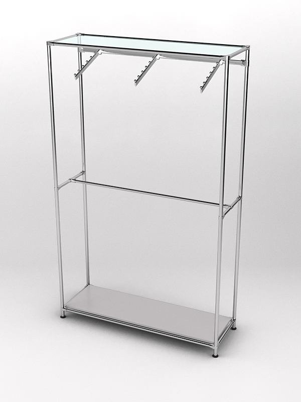 Торговая система ХРОМ без ДСП 1200мм с поручнями №4, Серый