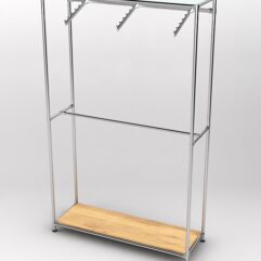 Торговая система ХРОМ без ДСП 1200мм с поручнями №4, Дуб Золотистый