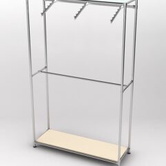 Торговая система ХРОМ без ДСП 1200мм с поручнями №4, Крем Вайс