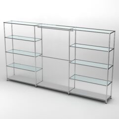 Торговая система ХРОМ 3630мм с прозрачными полками и поручнями №1, Серый