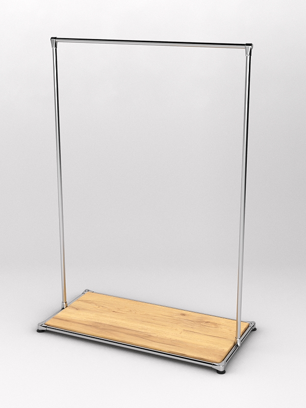 Торговый стенд ХРОМ TD-09 №1-3 с нижней платформой ДСП 16мм, Дуб Золотистый