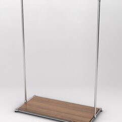 Торговый стенд ХРОМ TD-09 №1-3 с нижней платформой ДСП 16мм, Орех