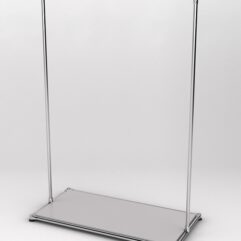 Торговый стенд ХРОМ TD-09 №1-3 с нижней платформой ДСП 16мм, Серый