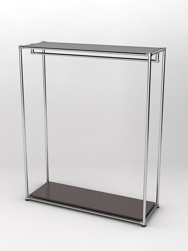 Торговый стенд ХРОМ TD-10 №1-2 с полкой стекло 8мм тонированное, Дуб Венге