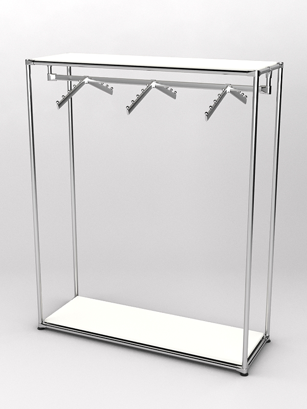 Торговый стенд ХРОМ TD-12 №1-3 с полками ДСП 16мм, Белый