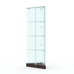 Витрина стеклянная ИСТРА угловая №1ХП-У трехгранная (с дверками, бока - стекло), Дуб Венге