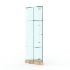 Витрина стеклянная ИСТРА угловая №1ХП-У трехгранная (с дверками, бока - стекло), Дуб Сонома