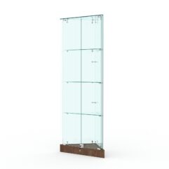 Витрина стеклянная ИСТРА угловая №1ХП-У трехгранная (с дверками, бока - стекло), Орех