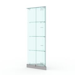 Витрина стеклянная ИСТРА угловая №1ХП-У трехгранная (с дверками, бока - стекло), Серый