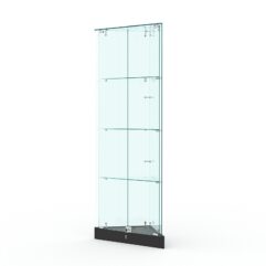 Витрина стеклянная ИСТРА угловая №1ХП-У трехгранная (с дверками, бока - стекло), Черный