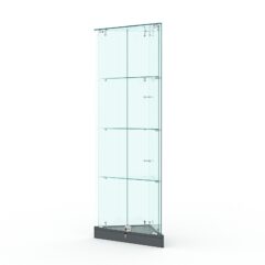 Витрина стеклянная ИСТРА угловая №1ХП-У трехгранная (с дверками, бока - стекло), Темно-Серый