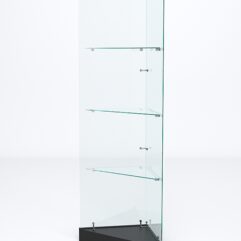 Витрина стеклянная ИСТРА угловая №2ХП-У трехгранная (без дверок, бока - стекло), Черный