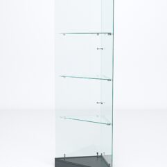 Витрина стеклянная ИСТРА угловая №2ХП-У трехгранная (без дверок, бока - стекло), Темно-Серый