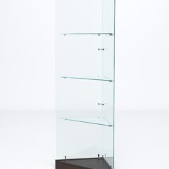 Витрина стеклянная ИСТРА угловая №2ХП-У трехгранная (без дверок, бока - стекло), Дуб Венге