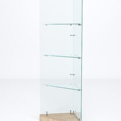 Витрина стеклянная ИСТРА угловая №2ХП-У трехгранная (без дверок, бока - стекло), Дуб Сонома