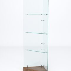 Витрина стеклянная ИСТРА угловая №2ХП-У трехгранная (без дверок, бока - стекло), Орех