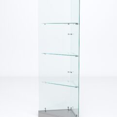 Витрина стеклянная ИСТРА угловая №2ХП-У трехгранная (без дверок, бока - стекло), Серый