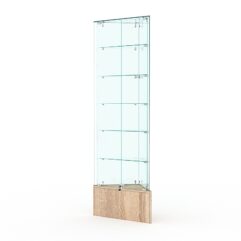 Витрина стеклянная ИСТРА угловая №510-У трехгранная (с дверками, бока - стекло), Дуб Сонома