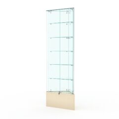 Витрина стеклянная ИСТРА угловая №510-У трехгранная (с дверками, бока - стекло), Крем Вайс
