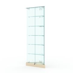 Витрина стеклянная ИСТРА угловая №501ХП-У трехгранная (с дверками, бока - стекло), Крем Вайс