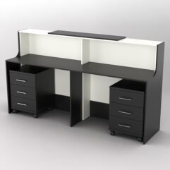 Ресепшн Диада №10 с тумбами, Черный и Белый