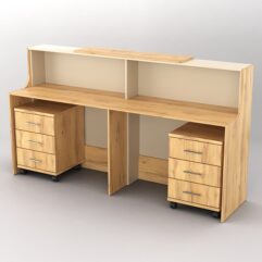 Ресепшн Диада №10 с тумбами, Дуб Золотистый и Крем Вайс U1148-U2236