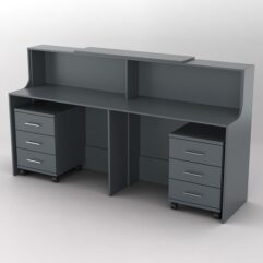 Ресепшн Диада №10 с тумбами, Темно-Серый