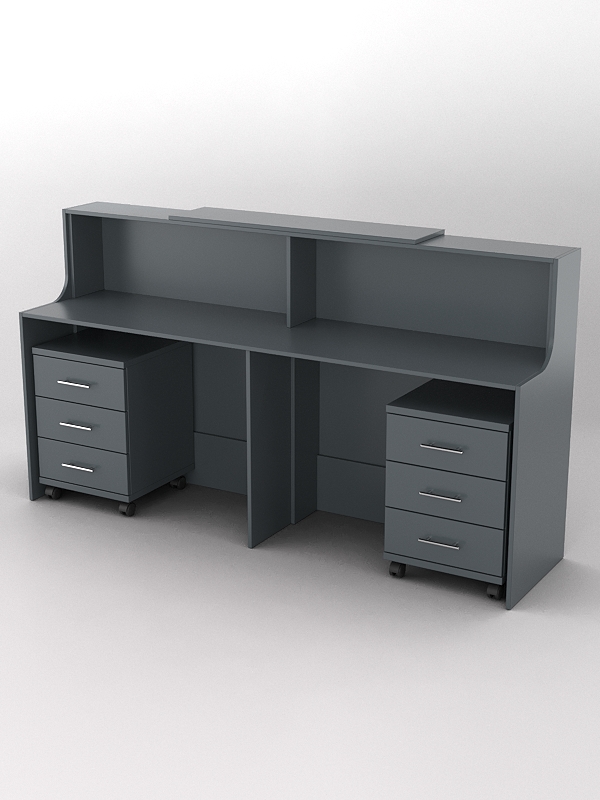 Ресепшн Диада №10 с тумбами, Темно-Серый