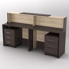 Ресепшн Диада №10 с тумбами, Дуб Венге и Дуб Сонома