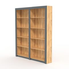 Комплект стеллажей из ДСП Модерн №1, Дуб Золотистый и Темно-Серый