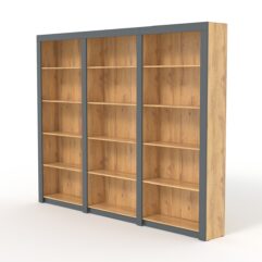 Комплект стеллажей из ДСП Модерн №2, Дуб Золотистый и Темно-Серый