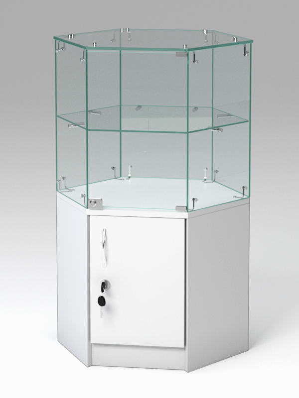 Прилавок РОМБ №1б (дверка в накопителе), Белый